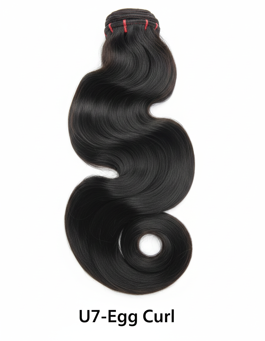 U7-Egg Curl Virgin Human Hair Bundle Weave